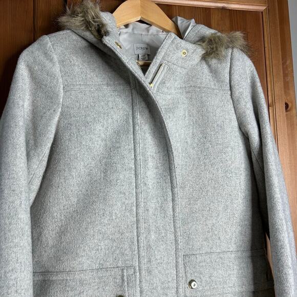 J. Crew Vail Parka Wool Coat Gray - Picture 6 of 15